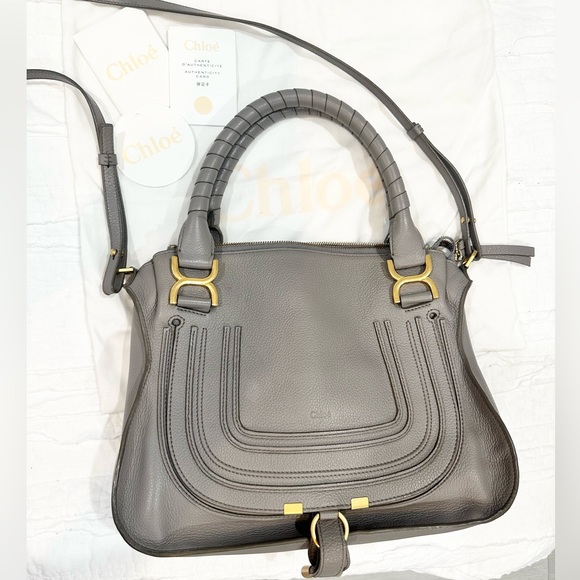 Chloé Marcie Double Carry - Cashmere Gray - Picture 3 of 9